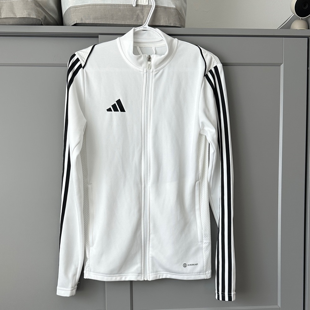 Adidas Aeroready White Jacket with Black Accents